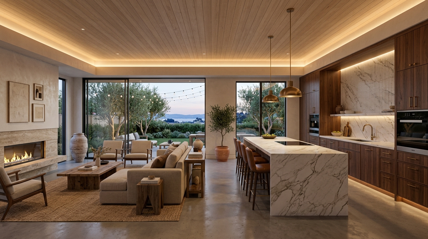 Contemporary Kitchen & Living Space